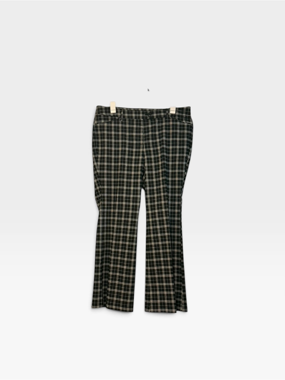 Lane Bryant Plus size Women’s Black Plaid Flare Leg Pants